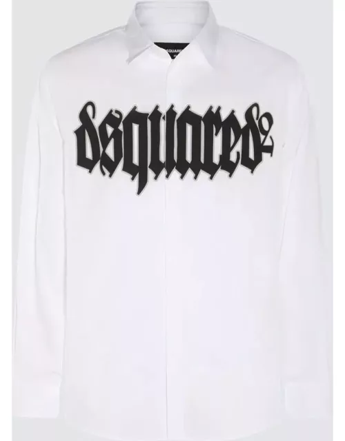 Dsquared2 White And Black Cotton Shirt