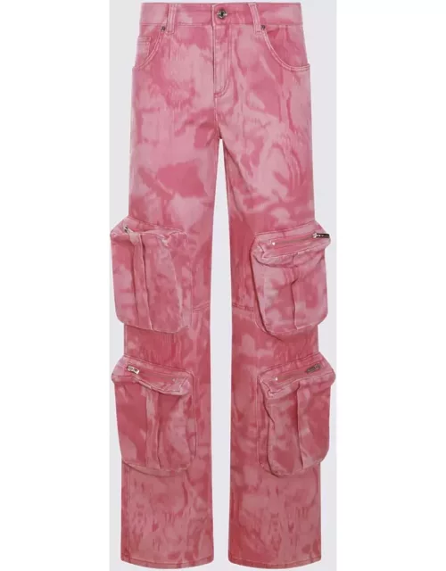 Blumarine Pink Cotton Blend Cargo Jean