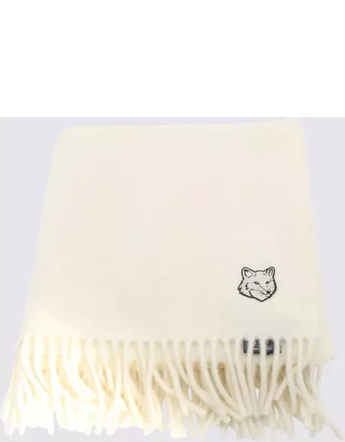 Maison Kitsuné White Wool Scarve