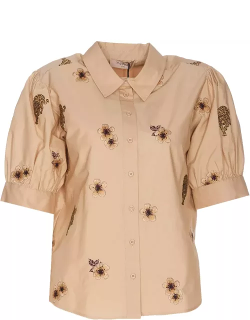 TwinSet Popeline Embroidered Shirt