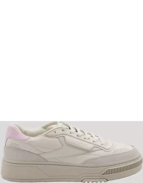 Reebok White And Pink Leather C Ltd Sneaker
