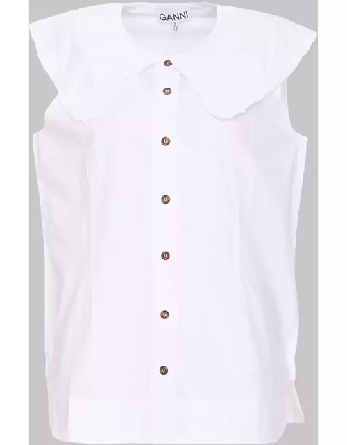Ganni Cotton Sleeveless Shirt