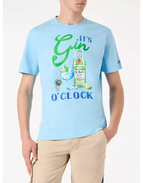 MC2 Saint Barth Man Cotton T-shirt With Its Gin Oclock Print