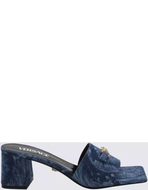 Versace Blue Denim Slipper