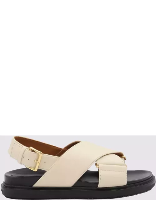 Marni Silk White Leather Fussbett Sandal