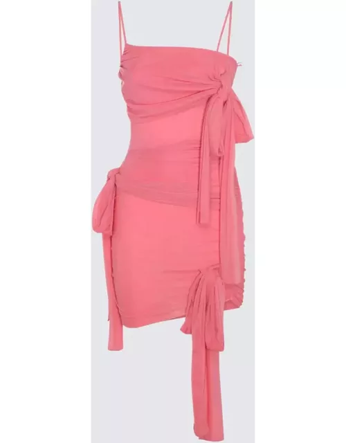 Blumarine Pink Strech Padded Mini Dres