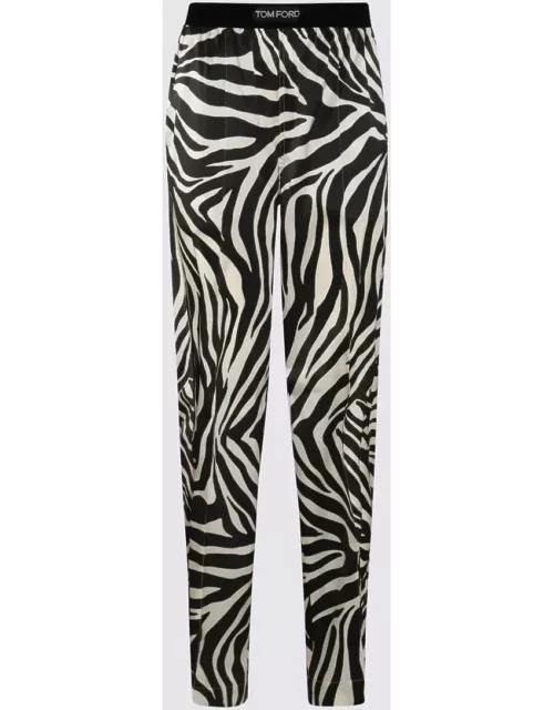Tom Ford White And Black Silk Pant