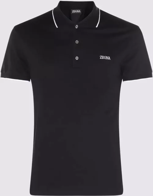 Zegna Black And White Cotton Polo Shirt