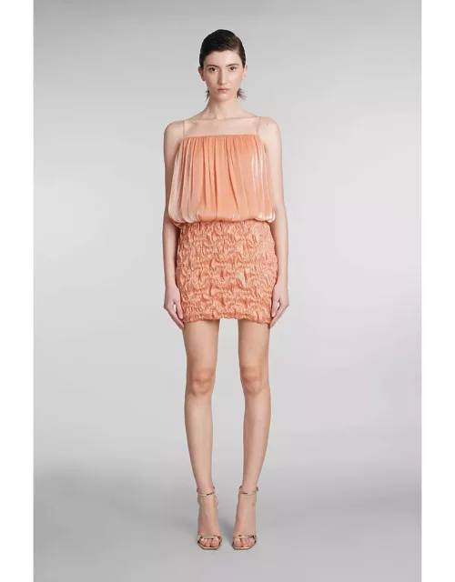 Costarellos Tema Dress In Orange Polyester