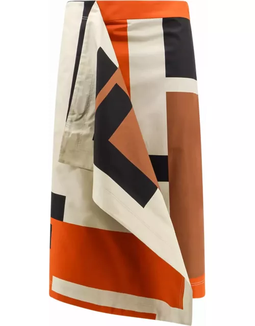 Fendi Multicolor Printed Poplin Skirt