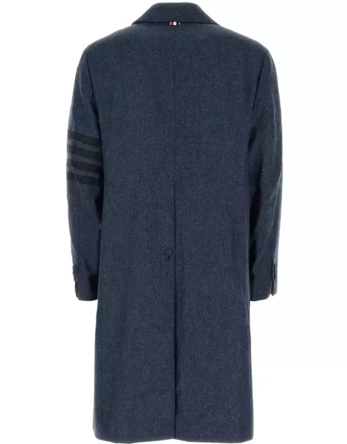 Thom Browne Blue Wool Coat