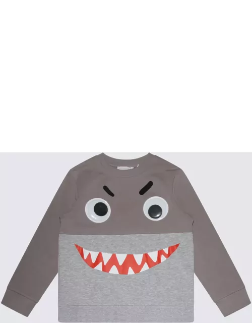 Stella McCartney Grey Cotton Shark Face Sweatshirt
