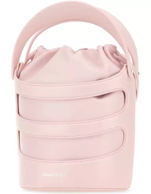 Alexander McQueen Pastel Pink Leather The Rise Bucket Bag