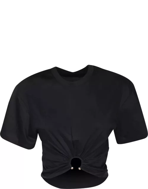 Paco Rabanne Black Ring Crop T-shirt