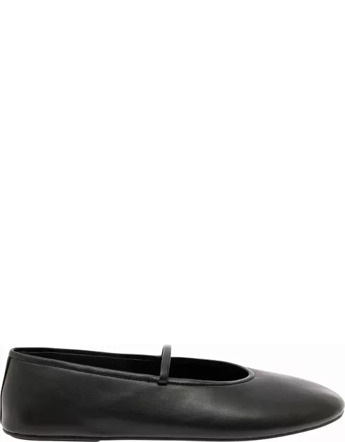 Jeffrey Campbell Black Ballet Flats With Almond Toe In Eco Leather Woman