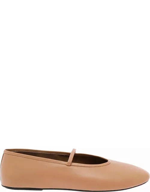 Jeffrey Campbell Beige Ballet Flats With Almond Toe In Eco Leather Woman