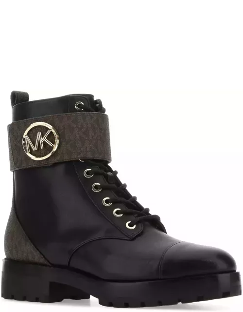 Michael Kors Black Leather Tatum Ankle Boot