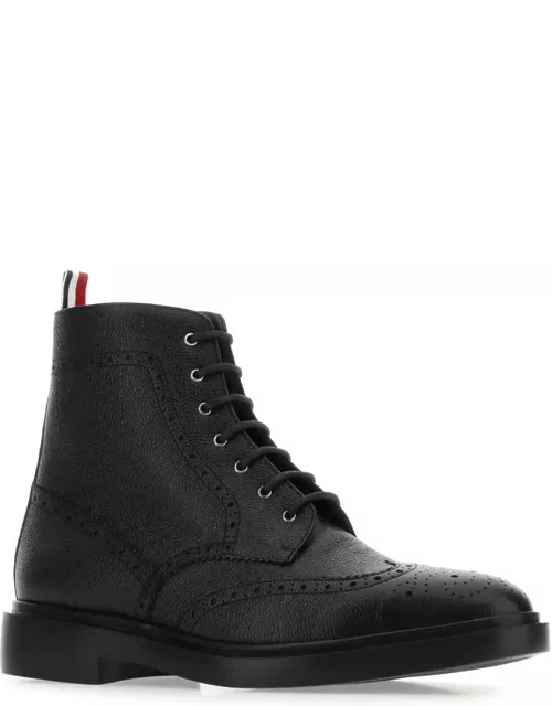 Thom Browne Black Leather Ankle Boot