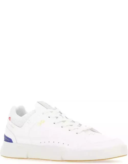 ON White Synthetic Leather And Fabric The Roger Center Court Sneaker