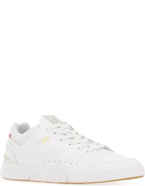 ON White Synthetic Leather And Fabric The Roger Center Court Sneaker