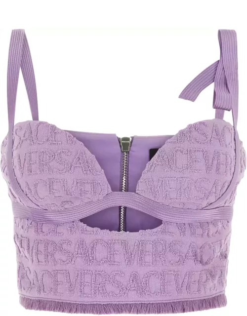 Versace Lilac Terry Fabric Top