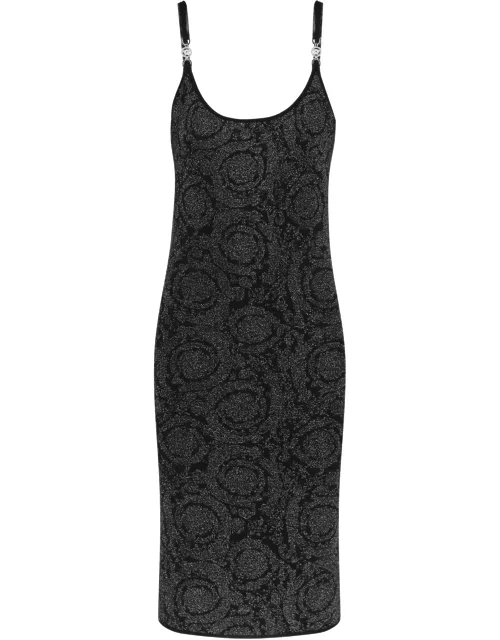 Versace Barocco Midi Dress In Lurex Knit