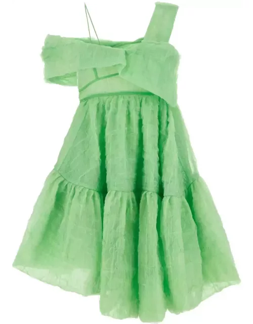 Cecilie Bahnsen Green Silk Blend Soon Mini Dres
