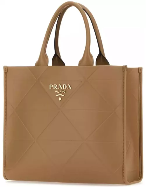 Prada Camel Leather Shopping Bag