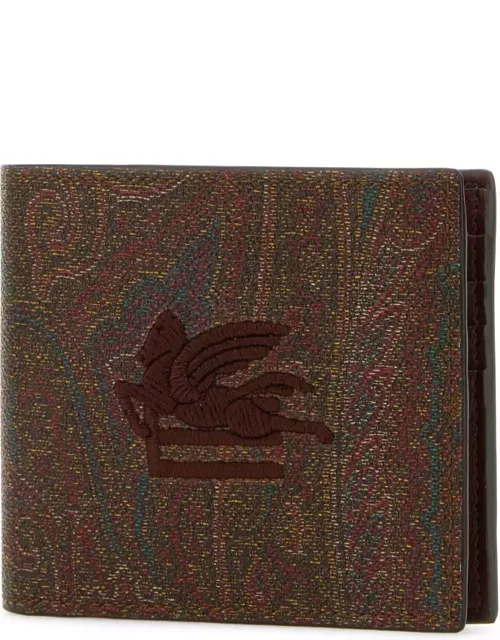 Etro Embroidered Synthetic Leather Wallet