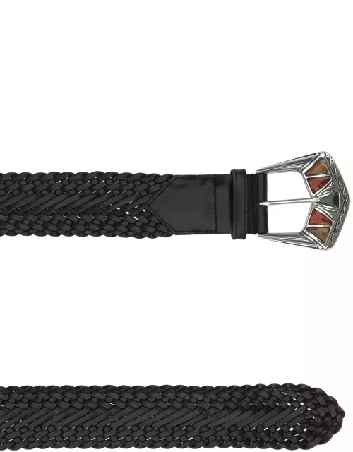 Etro Black Leather Belt