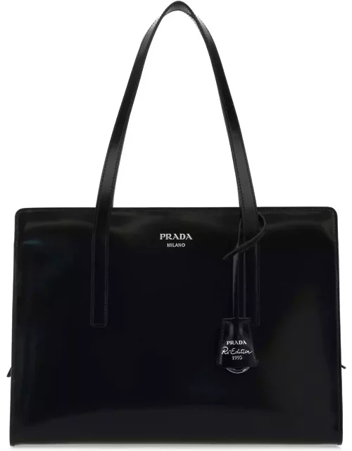 Prada Black Leather Re-edition 1995 Shoulder Bag