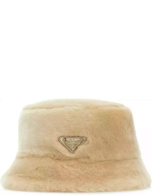 Prada Beige Shearling Hat