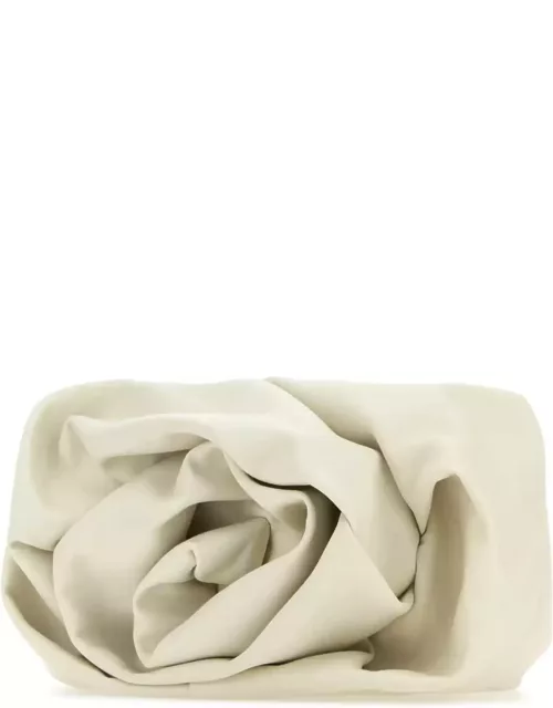 Burberry Ivory Nappa Leather Rose Clutch