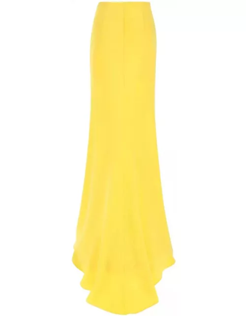 Valentino Garavani Yellow Crepe Skirt