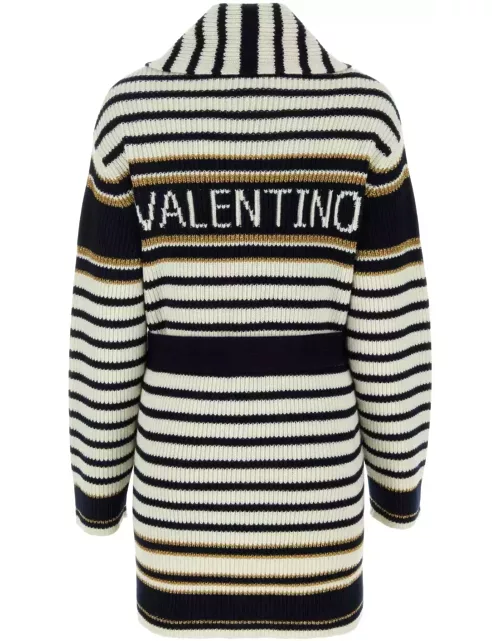 Valentino Garavani Striped Long-sleeved Cardi-coat