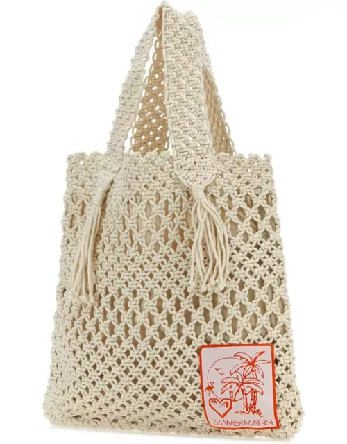 Zimmermann Ivory Crochet Shopping Bag