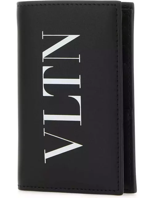 Valentino Garavani Black Leather Vltn Card Holder