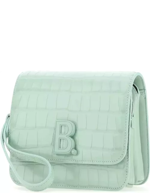 Balenciaga Sea Green Leather Small B Crossbody Bag