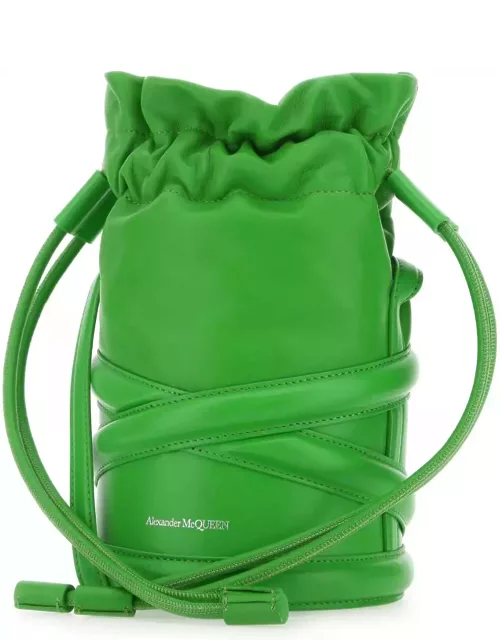 Alexander McQueen Grass Green Leather Bucket Bag