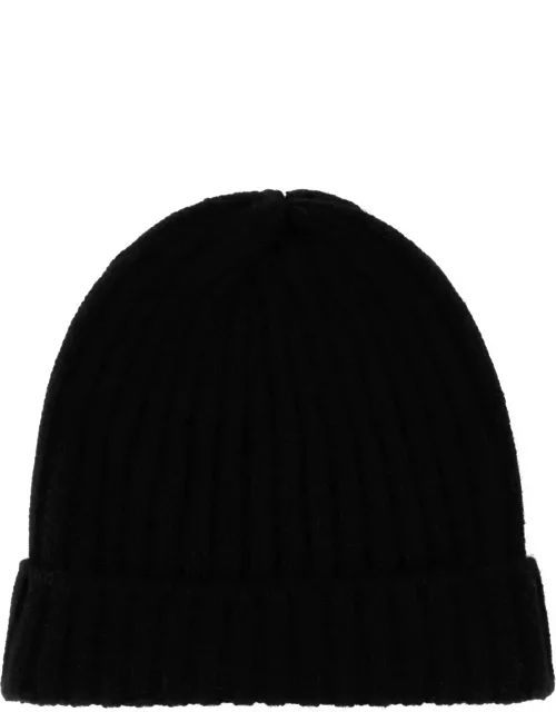 Fedeli Black Cashmere Beanie Hat