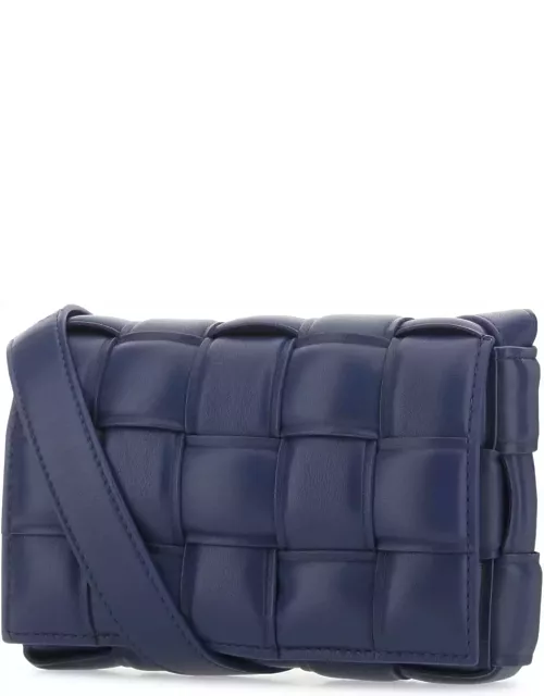 Bottega Veneta Navy Blue Nappa Leather Mini Padded Cassette Crossbody Bag