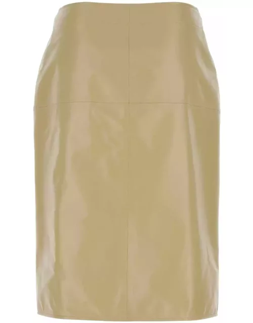 Bottega Veneta Beige Leather Skirt