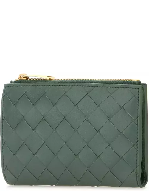 Bottega Veneta Sage Green Nappa Leather Medium Intrecciato Wallet