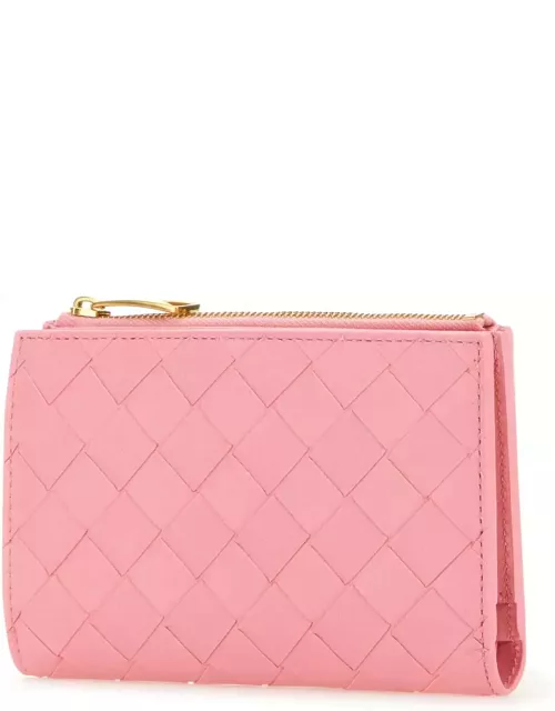 Bottega Veneta Pink Nappa Leather Medium Intrecciato Wallet