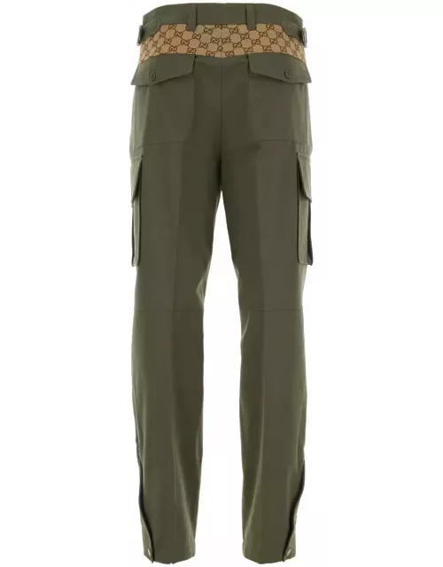 Gucci Green cargo Pants With Branded Details In Supreme Fabric In Cotton Man