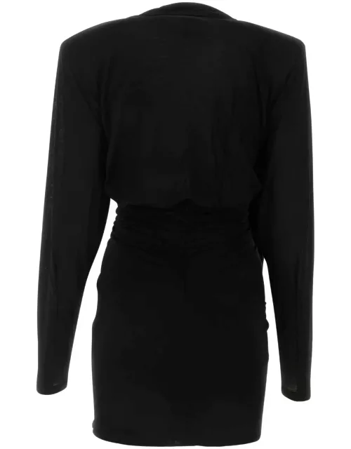 Saint Laurent Black Wool Mini Dres