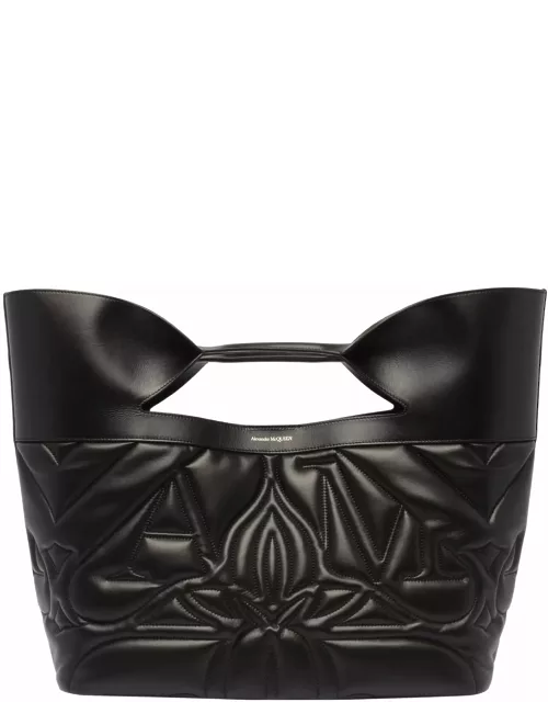 Alexander McQueen Large The Bow Bag In Quilted Black Leather