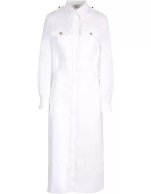 Alexander McQueen White Shirt Dres