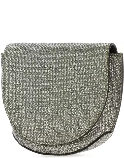 Ganni Silver Polyester Nano Banner Crossbody Bag