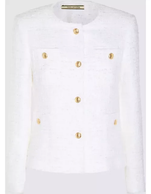 Tagliatore White Cotton Casual Jacket